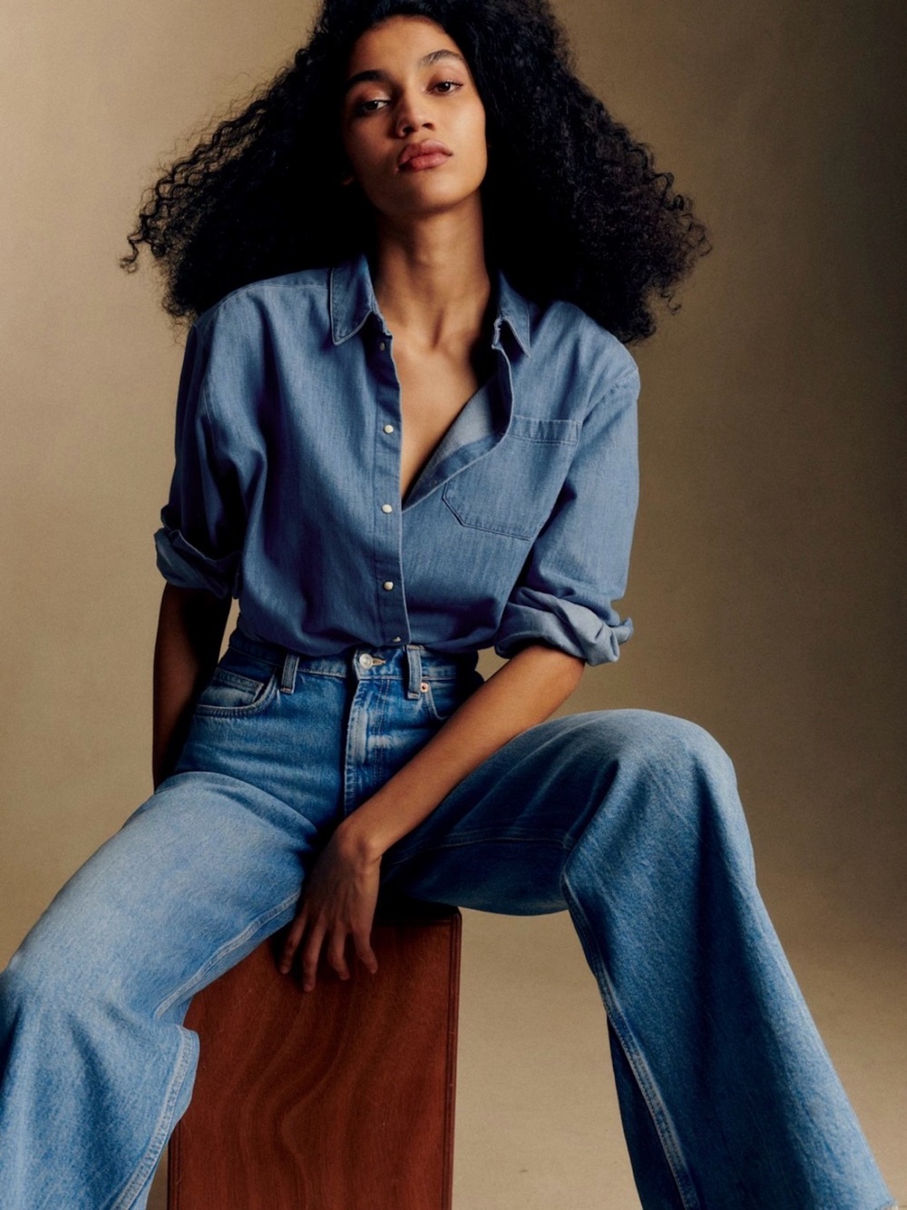 Sezane Max Shirt Deep Blue - Size 16